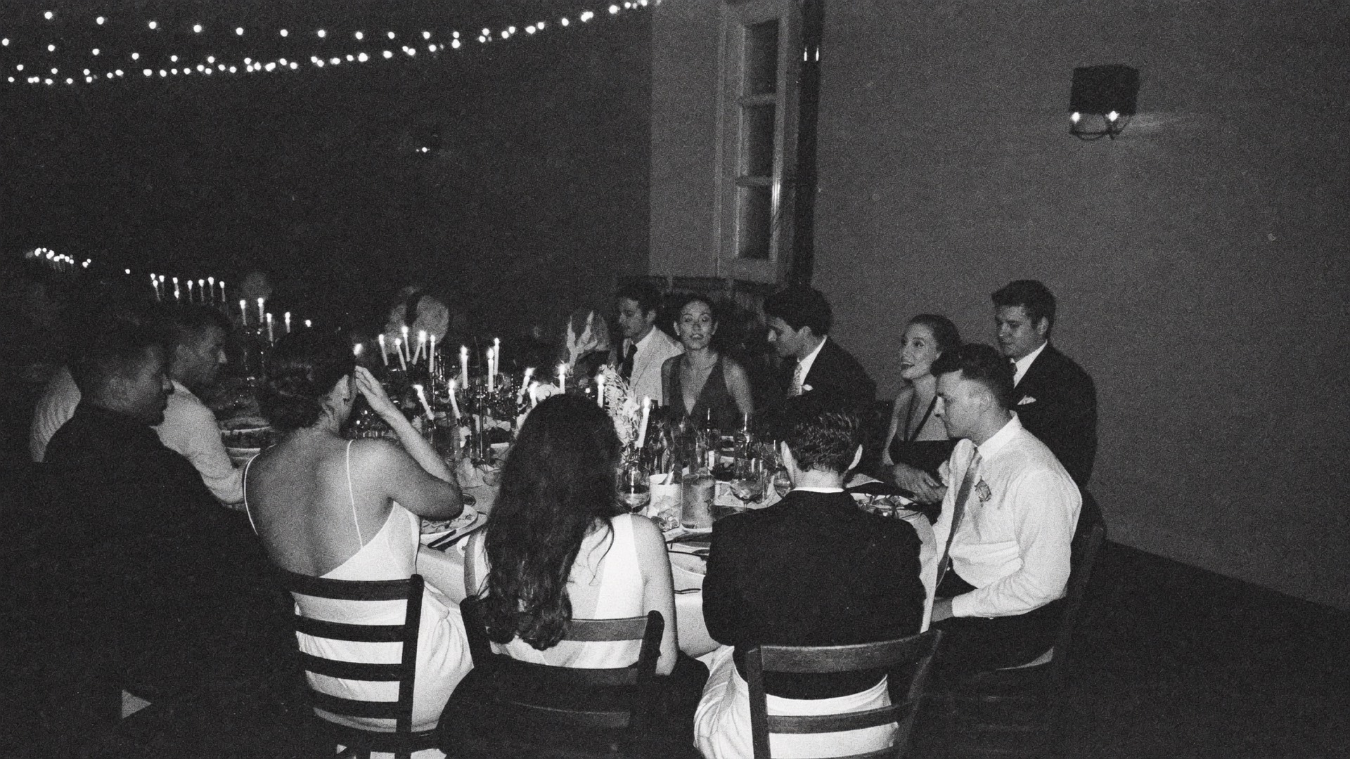 Reception · black and white