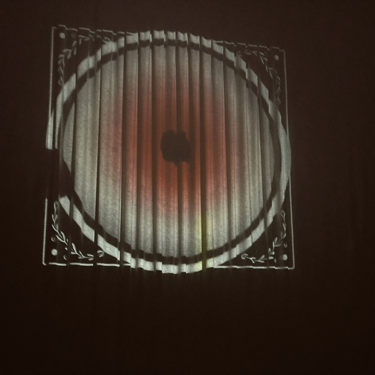 Monogram projection on a draped wall
